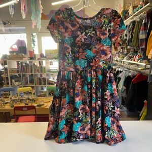 Dot Dot Smile Floral Kids Dress - Black, Pink, Green